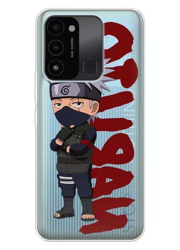 Бампер для Tecno Spark Go 2022 - Naruto Какаси Чиби, прозрачный силикон
