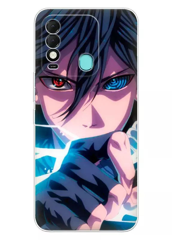 Tecno Spark 8 чехол с аниме Сила Саске Учиха силиконовый