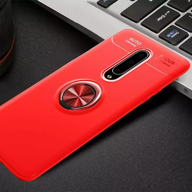 TPU чехол Deen ColorRing под магнитный держатель (opp) для OnePlus 8, Красный / Красный