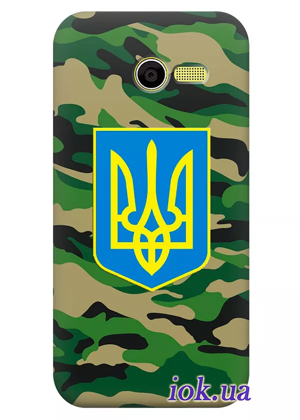 Купить чехол для асус зенфон 4, asus zenfone 4 с Гербом Украины на фоне хаки, милитари, military