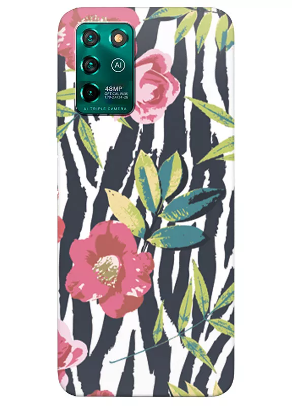 ZTE Blade V30 Vita силиконовый чехол с картинкой - Пастельные цветы