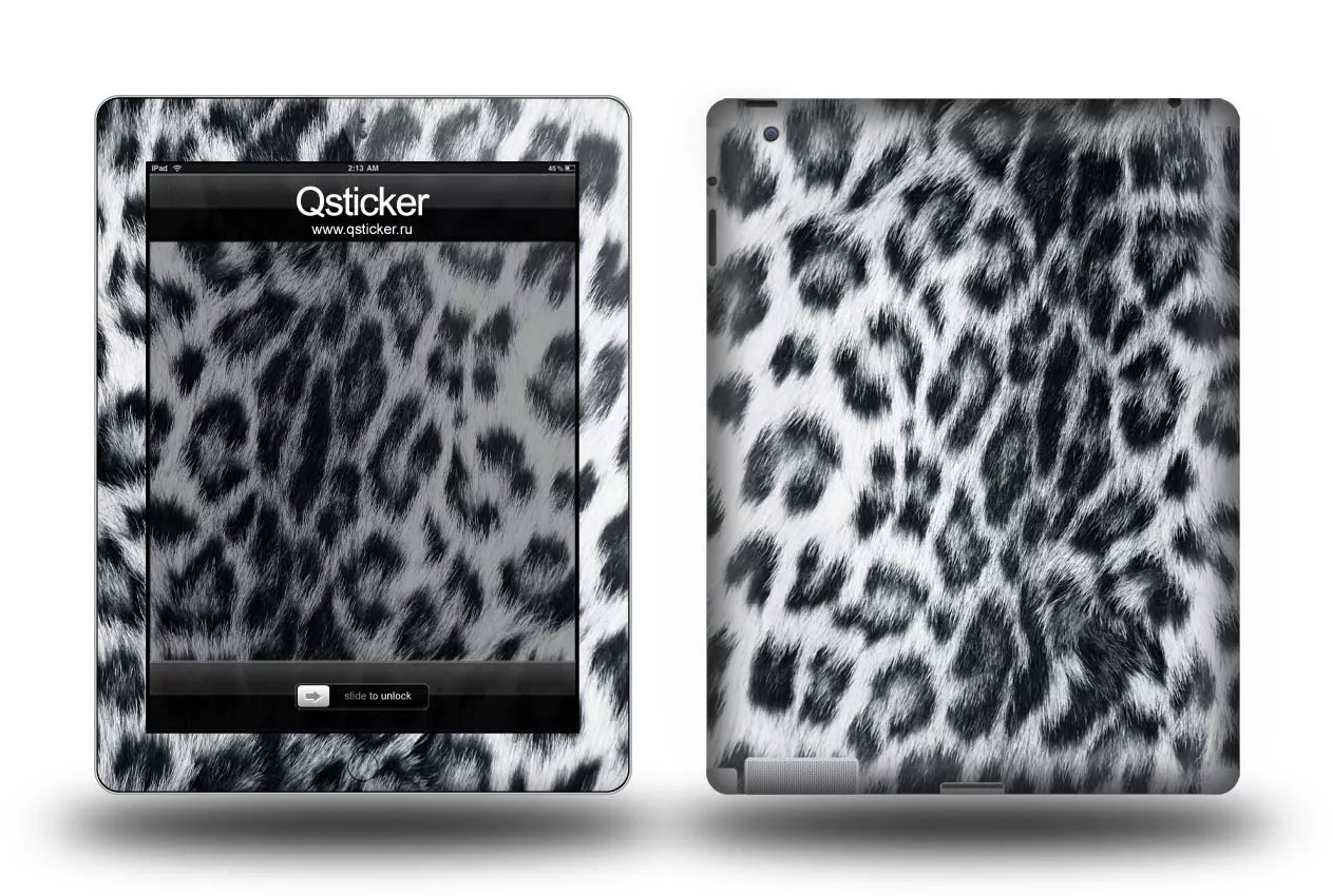 Виниловая наклейка для iPad 2/3 - Снежный леопард