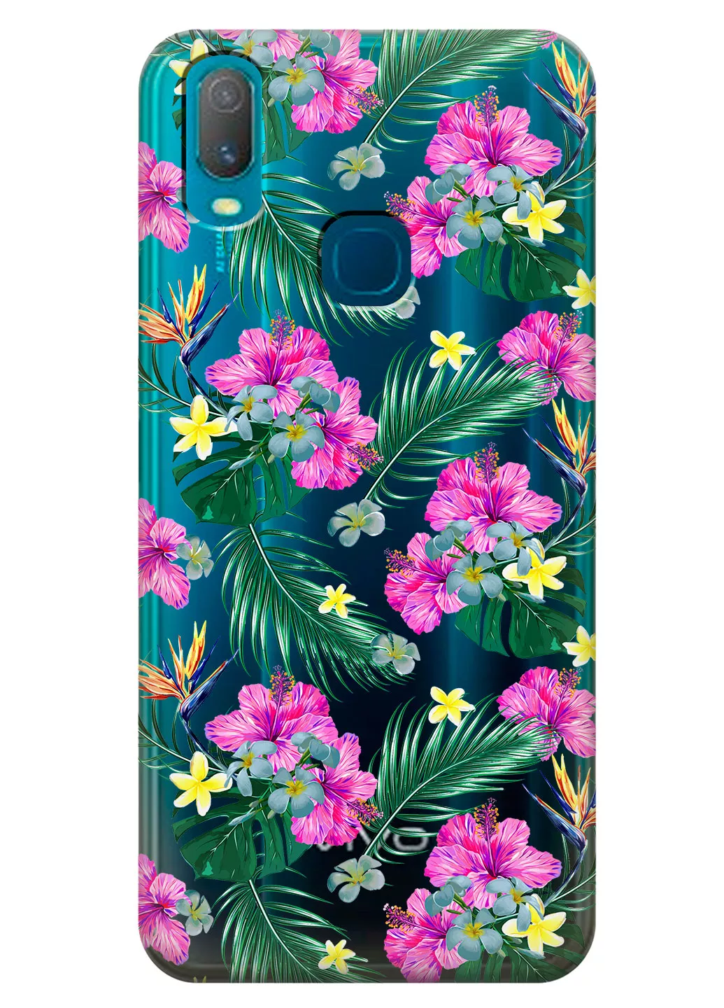 Чехол для Vivo Y11 - Тропические цветы