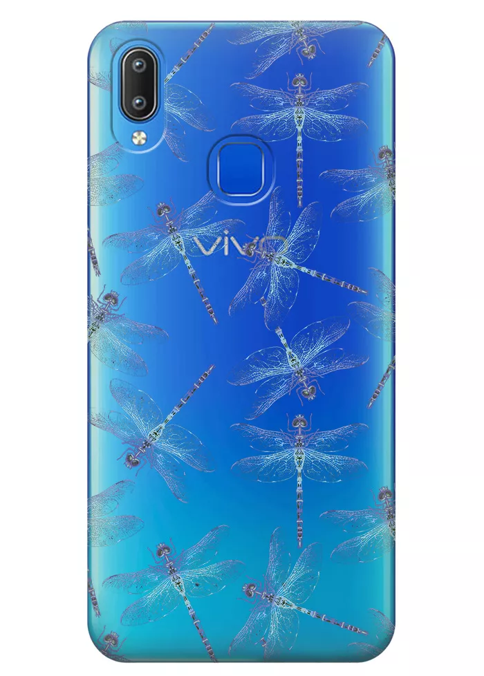 Чехол для Vivo Y91 - Голубые стрекозы