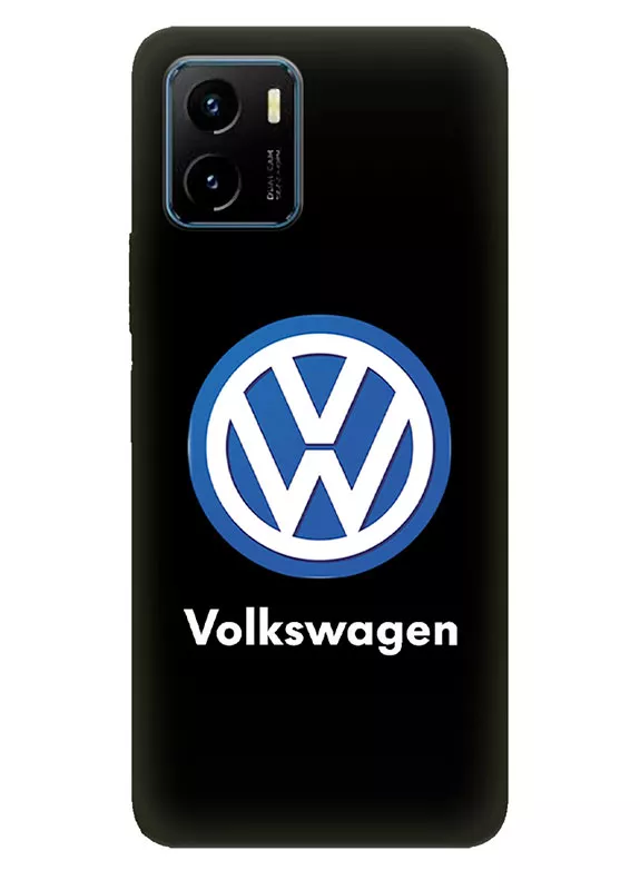 Бампер для Виво У15с из силикона - Volkswagen Фольксваген классический логотип крупным планом и название
