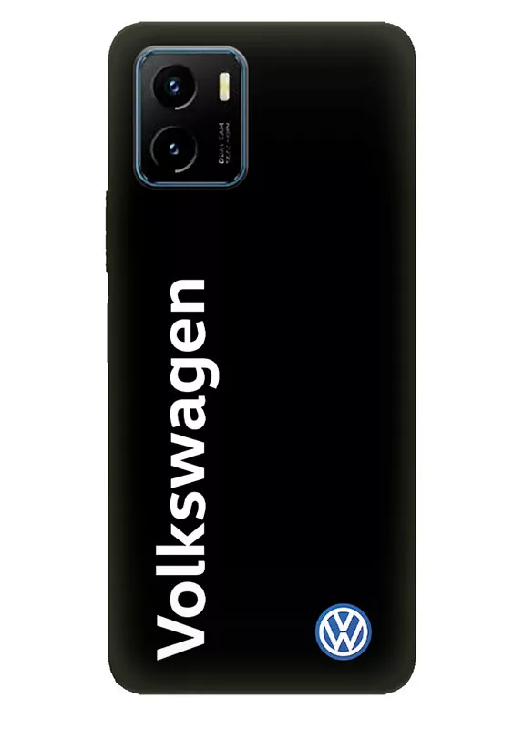 Бампер для Виво У15с из силикона - Volkswagen Фольксваген классический логотип и название крупным планом