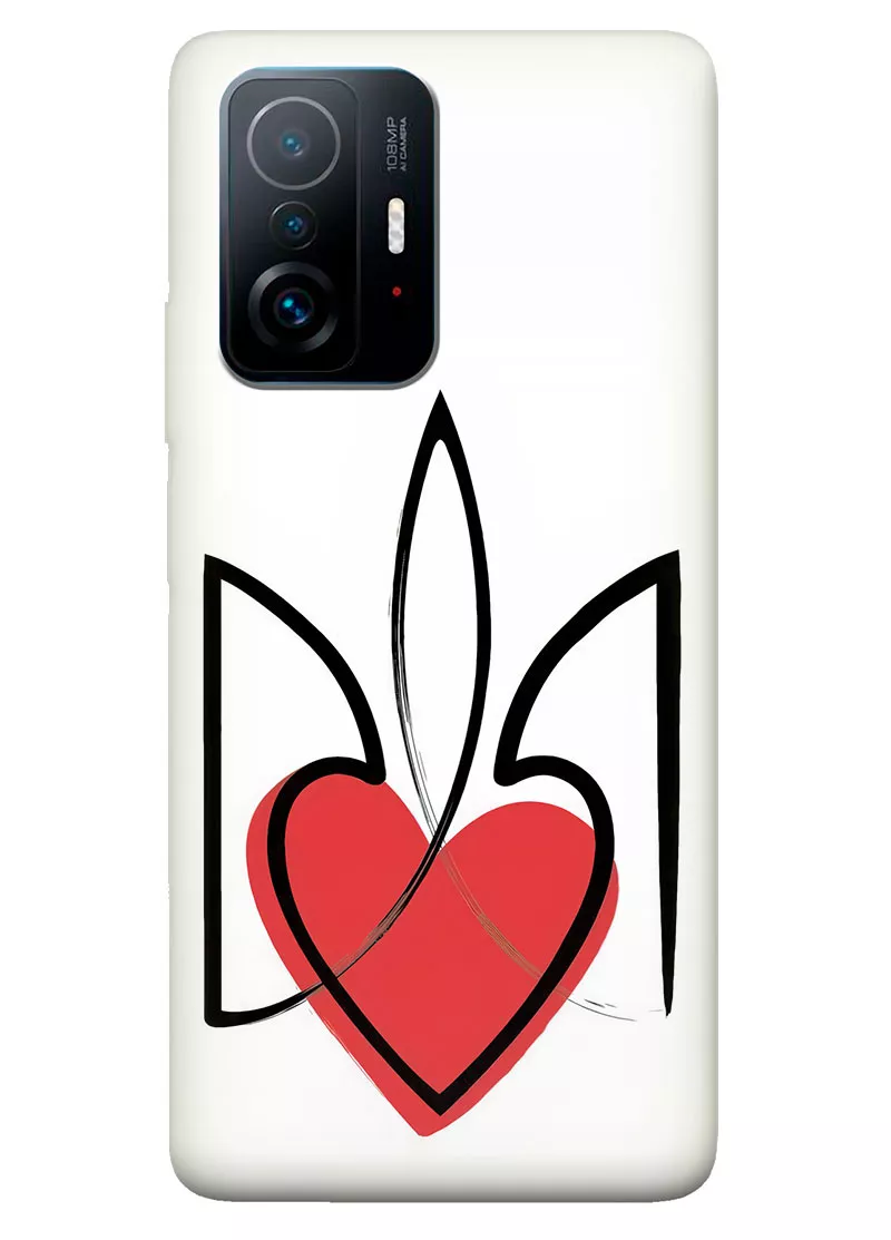 Чехол на Xiaomi 11T с сердцем и гербом Украины