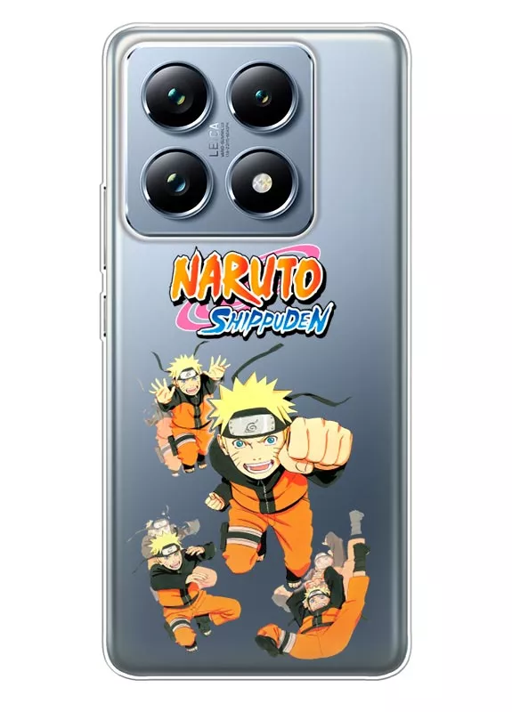 Чехол для Xiaomi 14T Pro из прозрачного силикона - Naruto Shippuden Attack