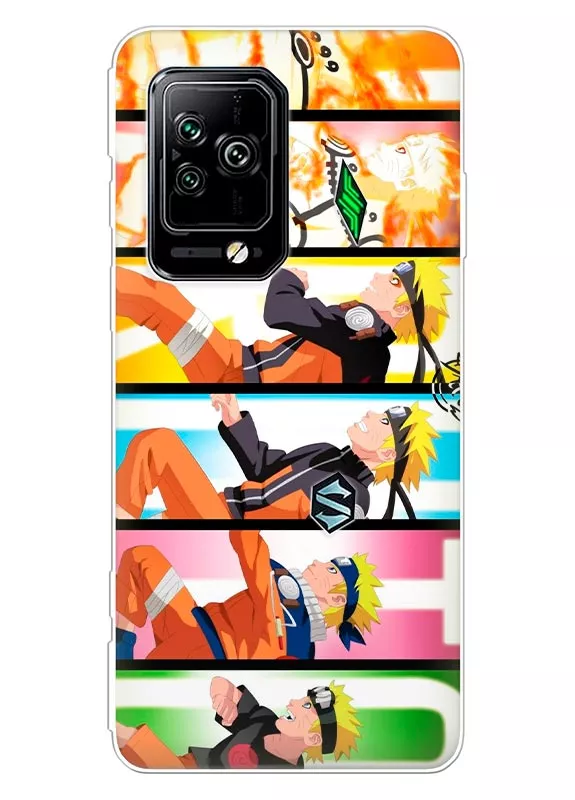 Чехол для Xiaomi Black Shark 5 Pro из силикона - Атака Наруто коллаж