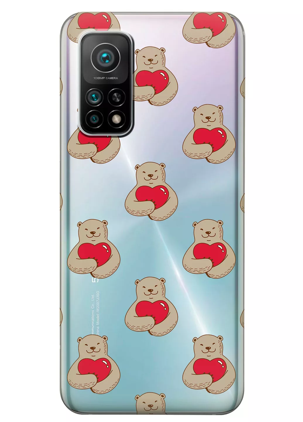 Прозрачный чехол для Xiaomi Mi 10T - Влюбленные медведи