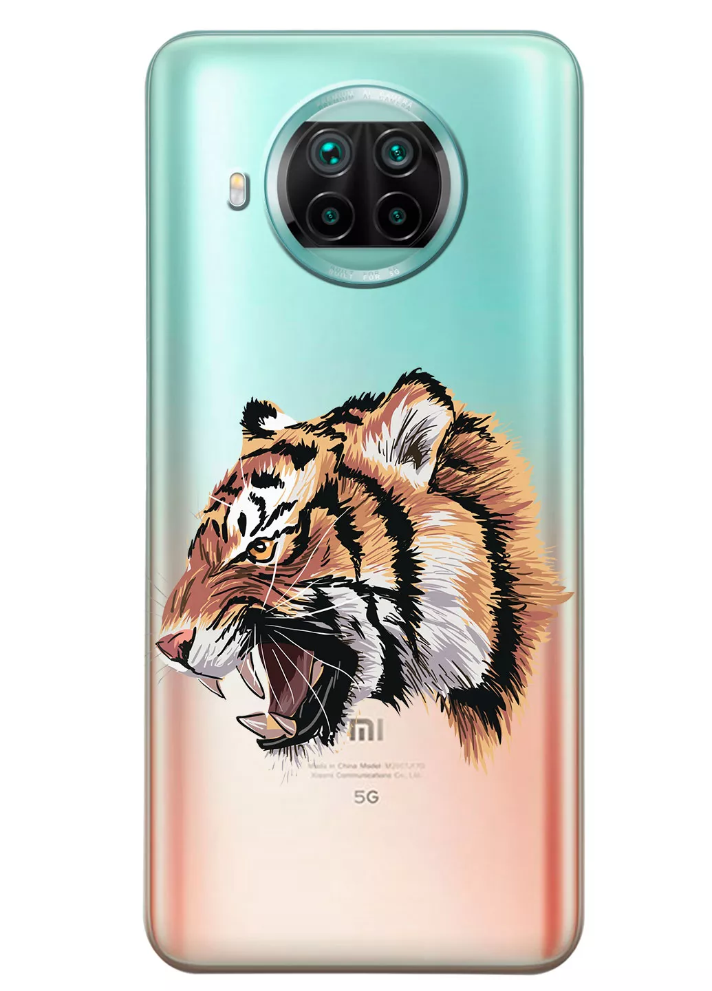 Прозрачный чехол для Xiaomi Mi 10T Lite - Тигр