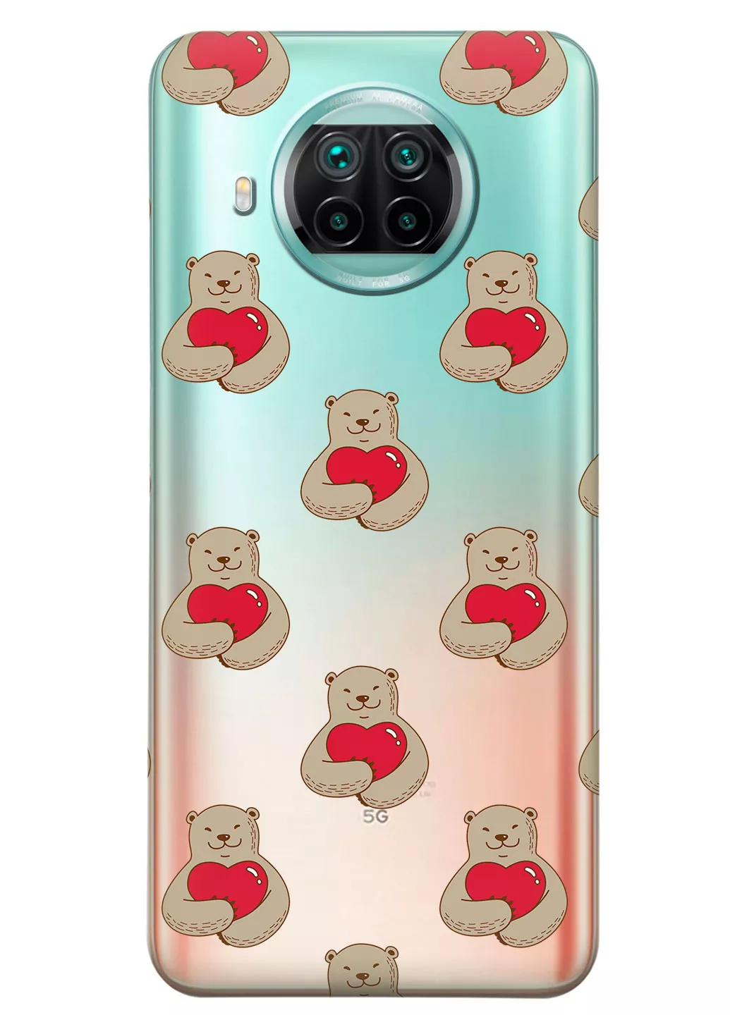 Прозрачный чехол для Xiaomi Mi 10T Lite - Влюбленные медведи