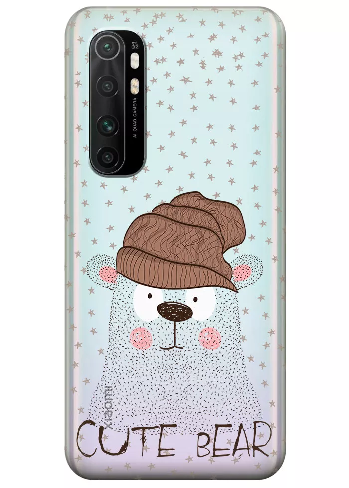 Прозрачный чехол для Xiaomi Mi Note 10 Lite - Медведь