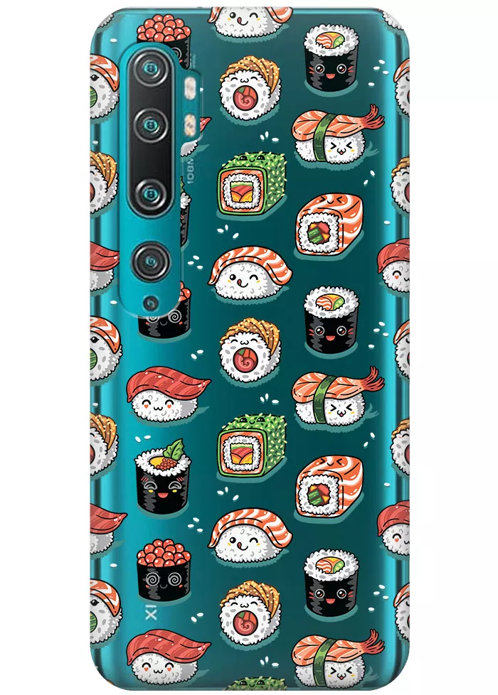 Чехол для Xiaomi Mi Note 10 Pro - Смешные суши