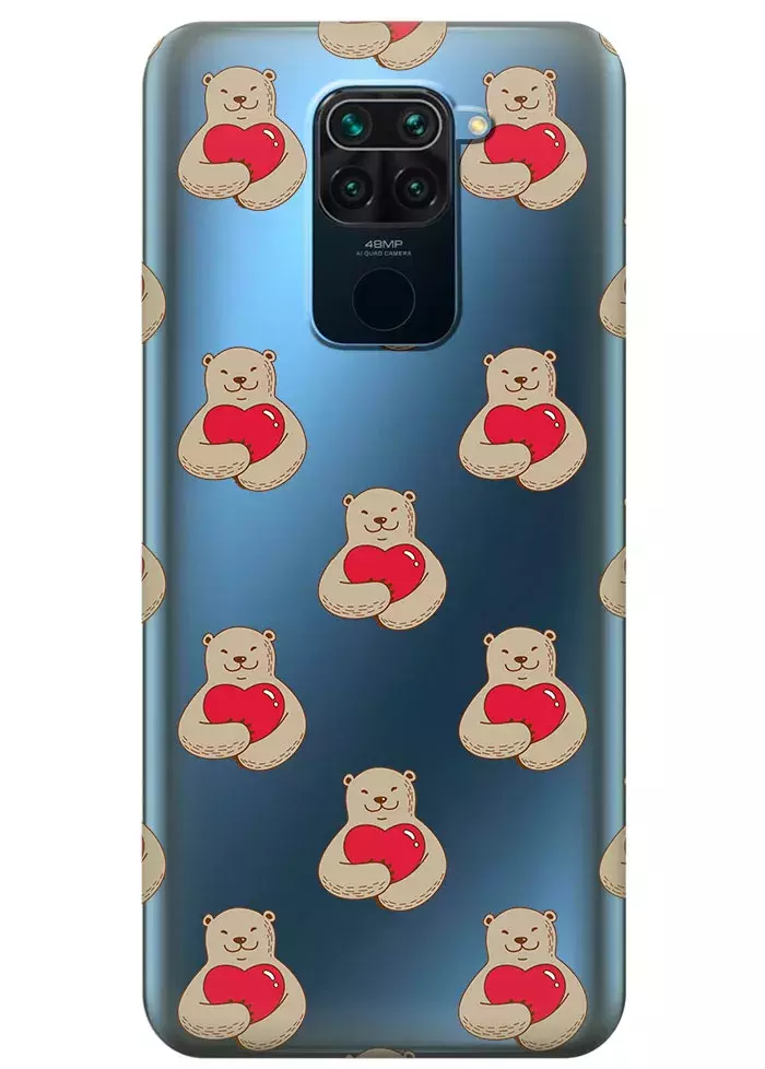 Прозрачный чехол для Xiaomi Redmi 10X - Влюбленные медведи