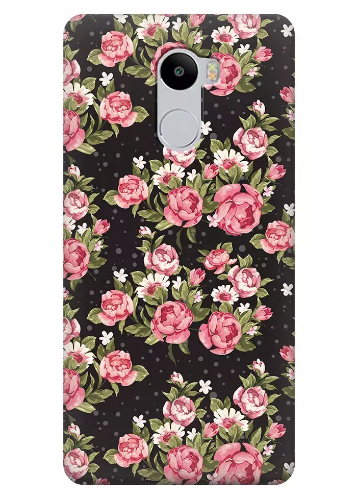Чехол для Xiaomi Redmi 4 - Цветы пионы