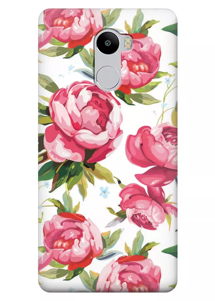 Чехол для Xiaomi Redmi 4 - Розовые пионы