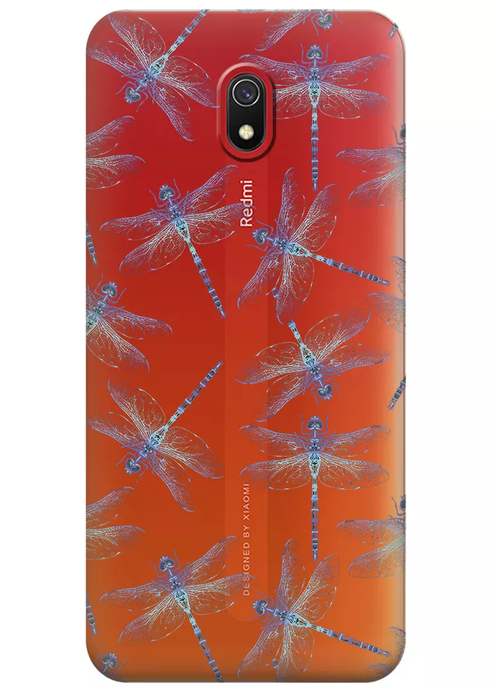 Чехол для Xiaomi Redmi 8A - Голубые стрекозы