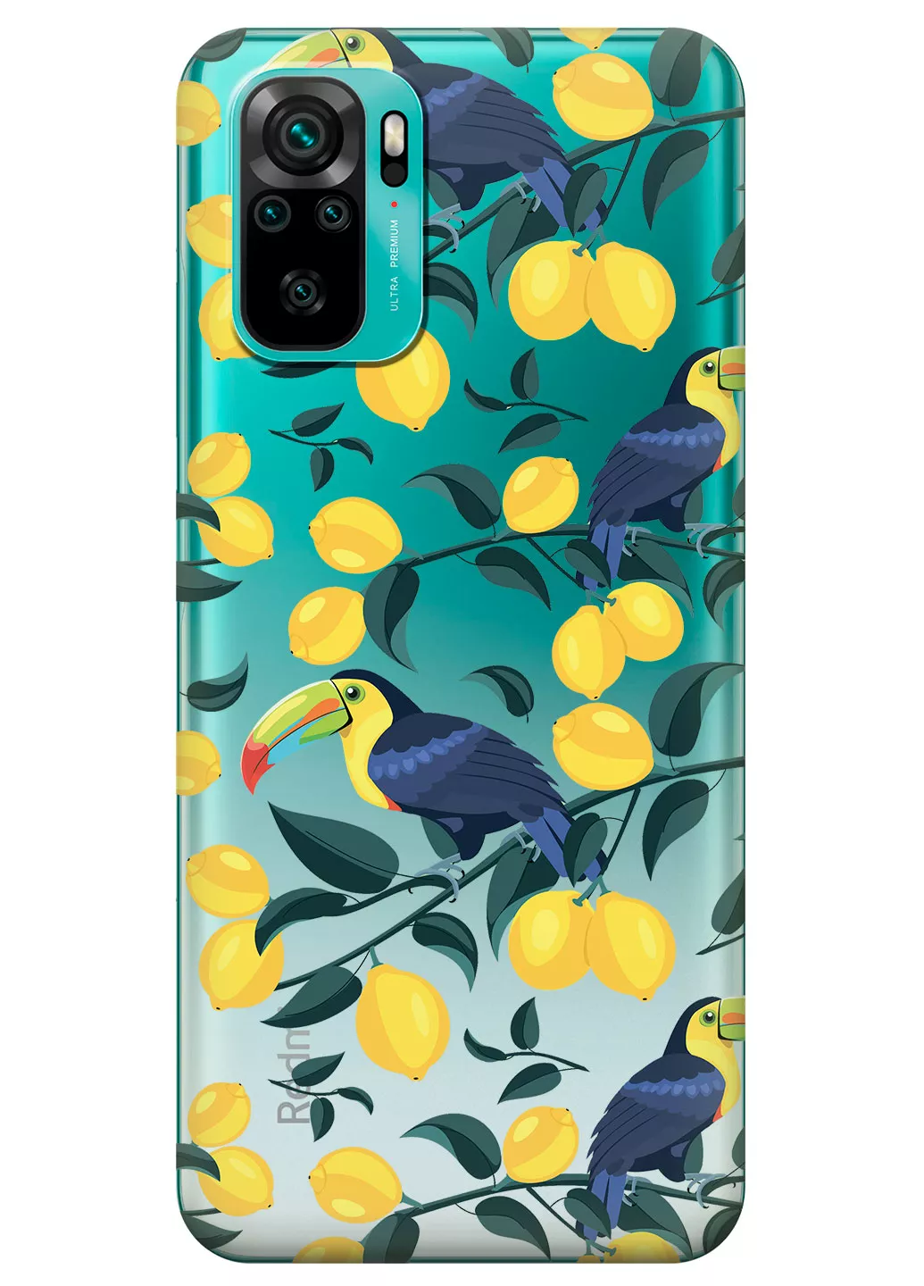 Чехол для Redmi Note 10S - Туканы и лимоны