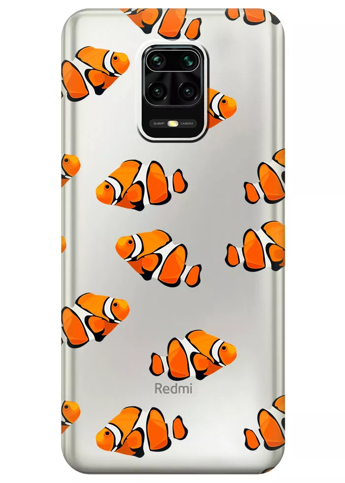 Прозрачный чехол для Redmi Note 9 Pro Max - Рыбки