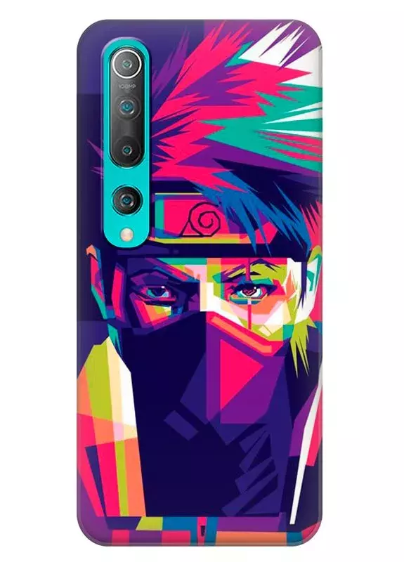 Бампер для Xiaomi Mi 10 из силикона - Стрит-арт Наруто Акацуки