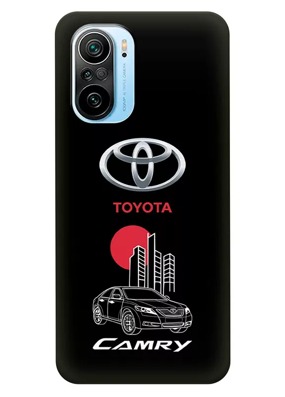 Чехол для Сяоми Ми 11и из силикона - Toyota Тойота логотип и автомобиль машина Camry вектор-арт купе седан
