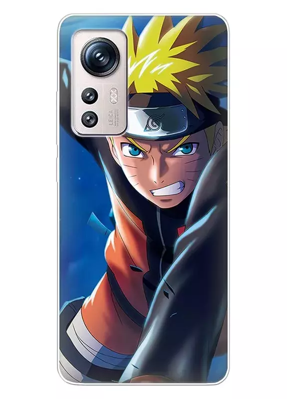 Бампер для Xiaomi 12 из силикона с аниме - Наруто крупным планом