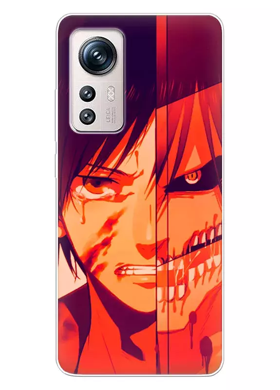 Xiaomi 12 чехол - Атака на титанов Attack on Titan два обличия Эрена Йегера