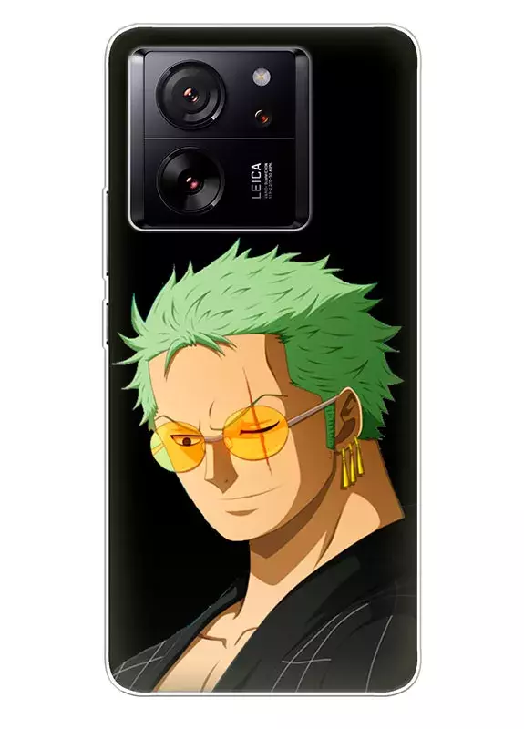 Xiaomi 13T Pro чехол - Ван-Пис One Piece Ророноа Зоро подмигивает крупным планом