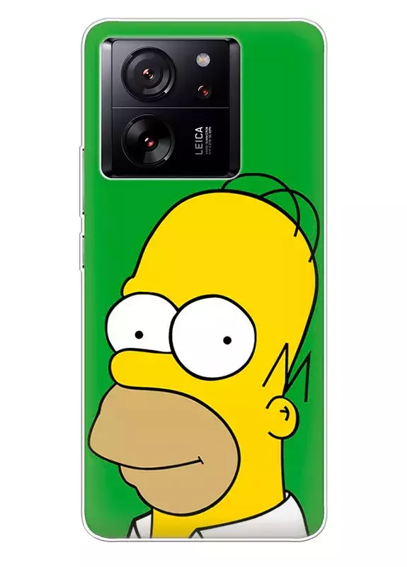 Бампер для Xiaomi 13T Pro - The Simpsons Симпсоны Гомер Симпсон крупным-планом