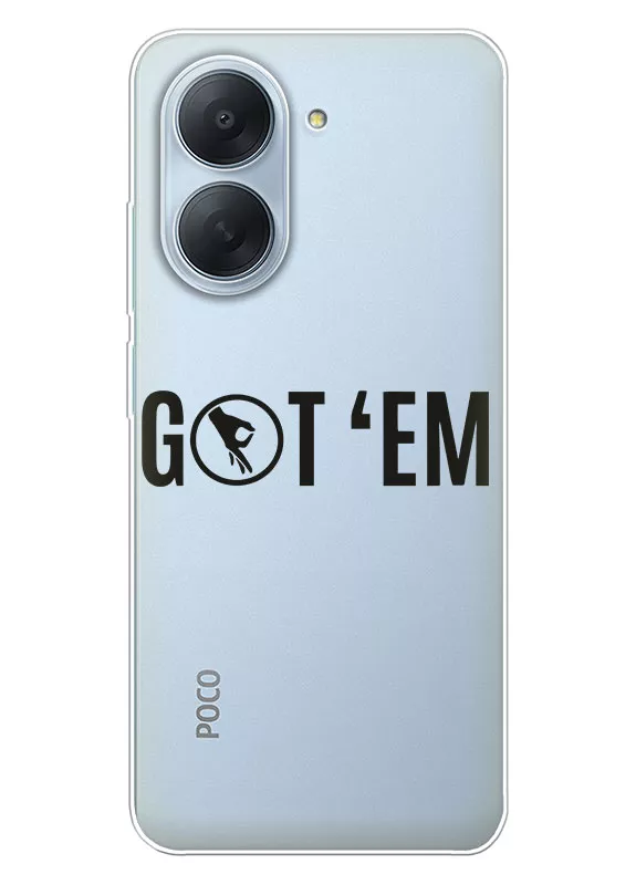 Poco C81x прикольный прозрачный силиконовый чехол с надписью GOTEM