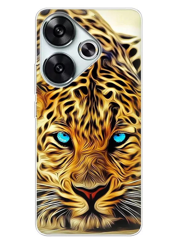 Чехол Xiaomi Poco F6 из тонкого силикона с красивым леопардом