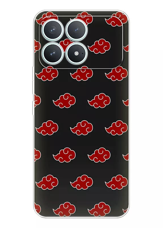 Xiaomi Poco F8 Pro чехол с аниме силиконовый - Наруто Акацуки лого