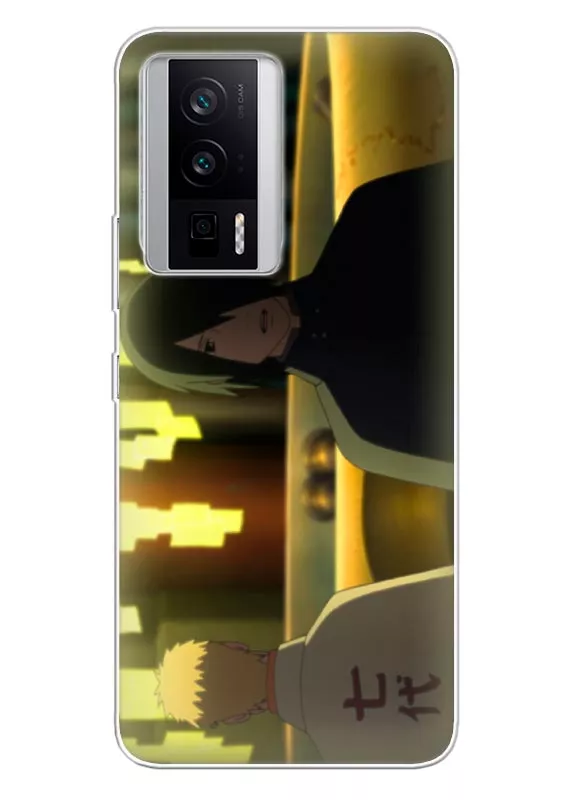 Xiaomi Poco F5 Pro чехол с аниме силиконовый - Боруто Инь и ян
