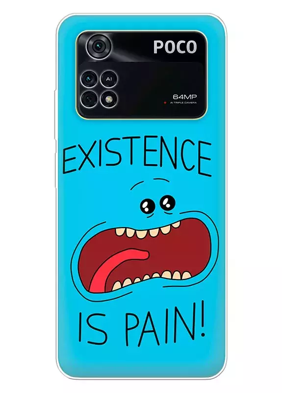 Чехол на Xiaomi Poco M4 Pro - Rick and Morty Рик и Морти монстр крупным-планом Existence is Pain 