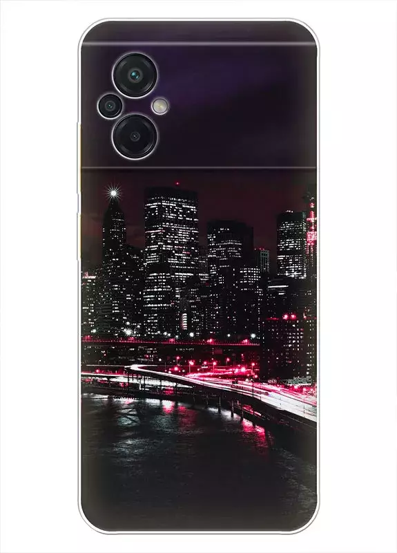 Xiaomi Poco M5 силиконовый чехол с картинкой - Небоскребы
