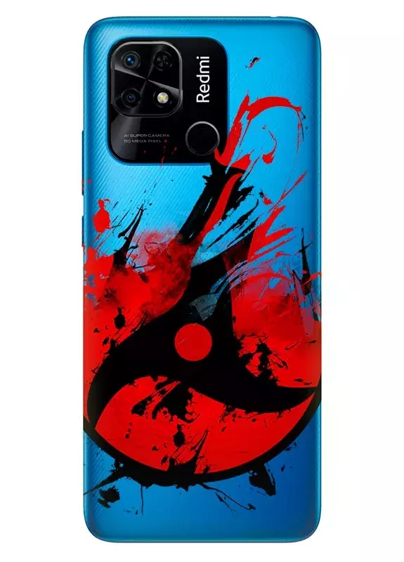 Бампер для Xiaomi Redmi 10C - Наруто Мангеке Шаринган, силикон прозрачный