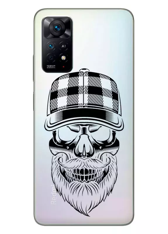 Чехол для Redmi Note 11 с принтом - Бородатый череп