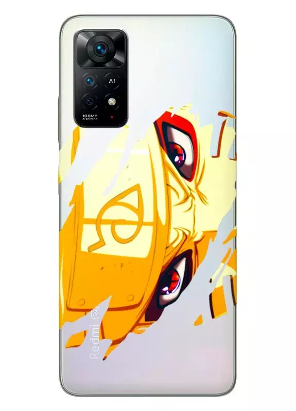 Чехол для Xiaomi Redmi Note 11 из прозрачного силикона - Боевой взгляд Наруто