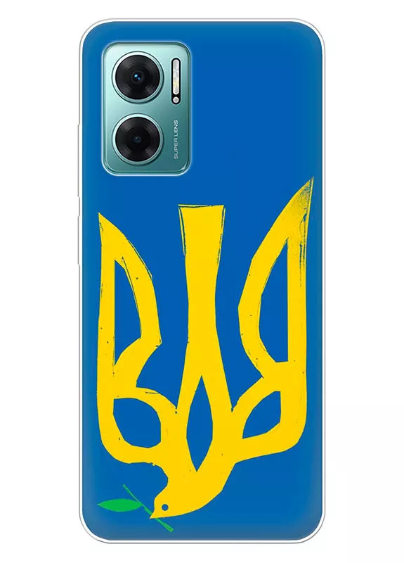 Чехол на Xiaomi Redmi Note 11E 5G с сильным и добрым гербом Украины в виде ласточки