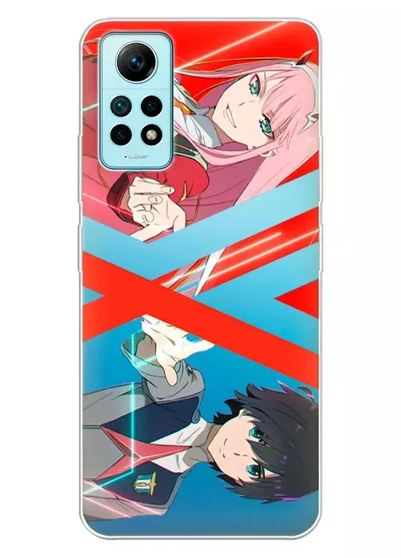 Xiaomi Redmi Note 12 Pro 4G чехол силиконовый прозрачный - Darling Franxx Код 002 и 016