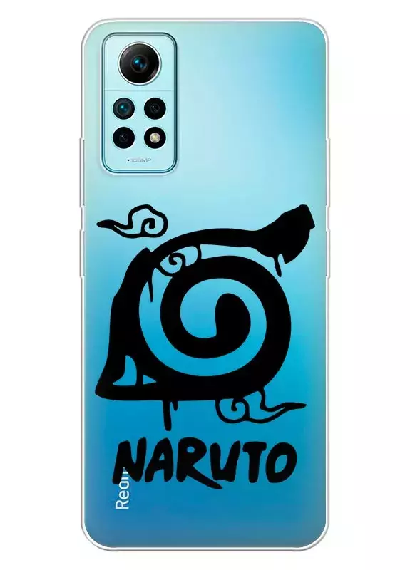 Чехол для Xiaomi Redmi Note 12 Pro 4G из прозрачного силикона - Naruto Just Do It Logo