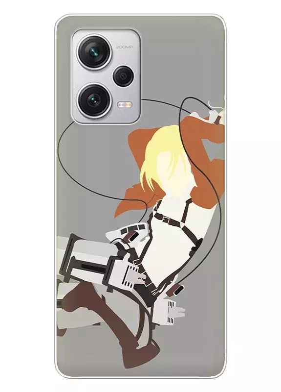 Xiaomi Redmi Note 12 Pro+ чехол - Атака на титанов Attack on Titan Армин Арлерт в атаке вектор-арт 