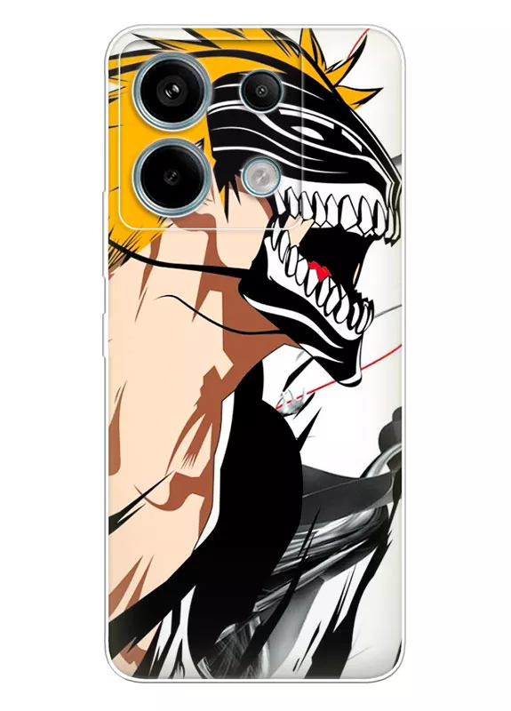 Xiaomi Redmi Note 13 чехол - Блич Bleach Ичиго Куросаки в маске ярости
