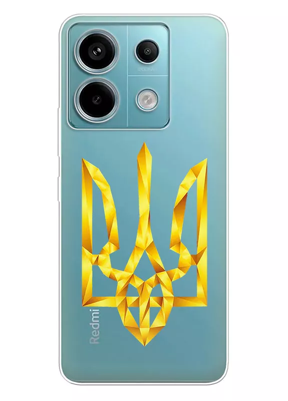 Чехол для Xiaomi Redmi Note 13 Pro из прозрачного силикона - Герб Украмны из фигур