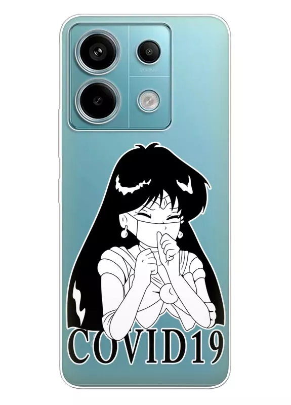 Xiaomi Redmi Note 13 Pro чехол силиконовый прозрачный - Anime Covid-19