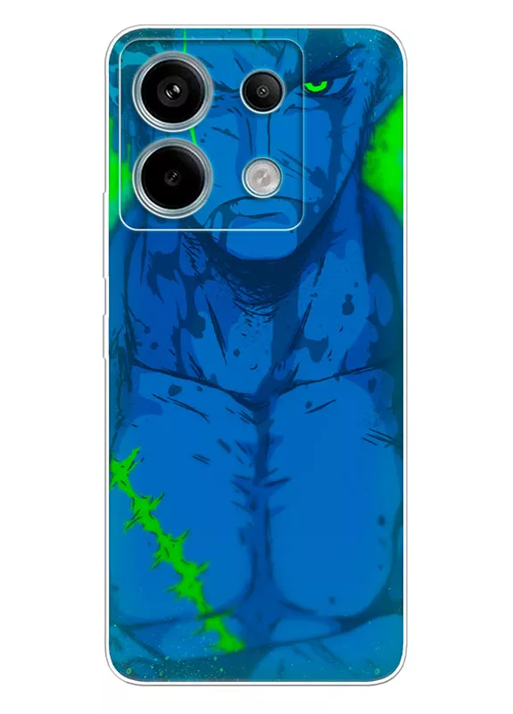 Xiaomi Redmi Note 13 Pro чехол - Ван-Пис One Piece синий Ророноа Зоро крупным планом