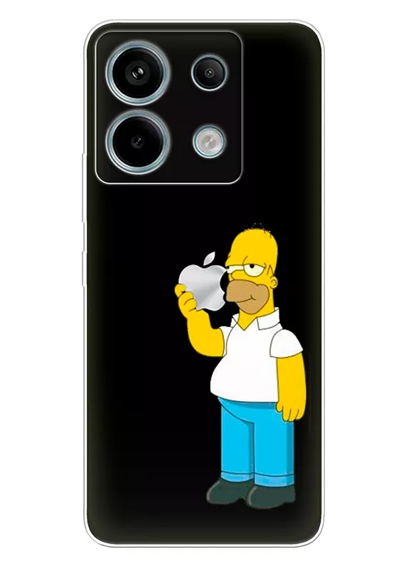 Бампер для Xiaomi Redmi Note 13 Pro - The Simpsons Симпсоны Гомер Симпсон кушает логотип Apple