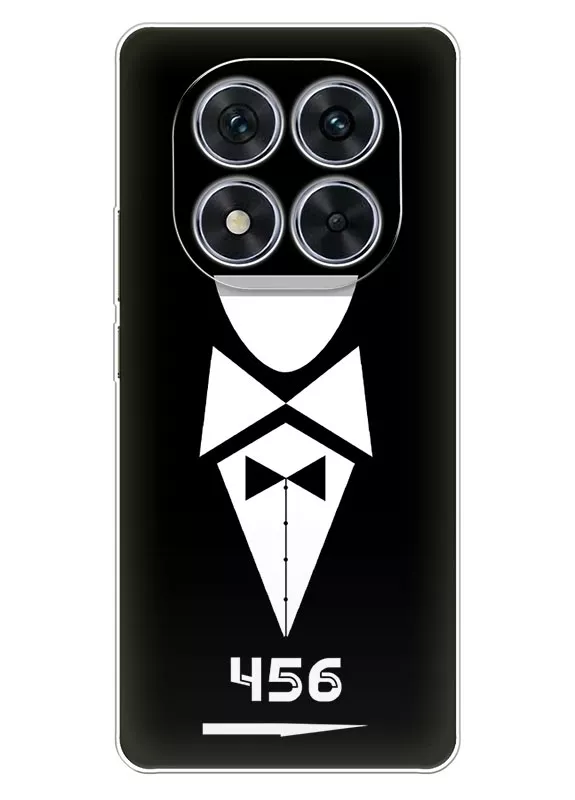 Xiaomi Redmi Note 14 Pro Plus 5G чехол силиконовый - Игра в кальмара Squid Game игрок 456 в смокинге вектор-арт