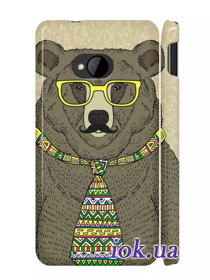 Чехол для HTC One - Медведь в очках